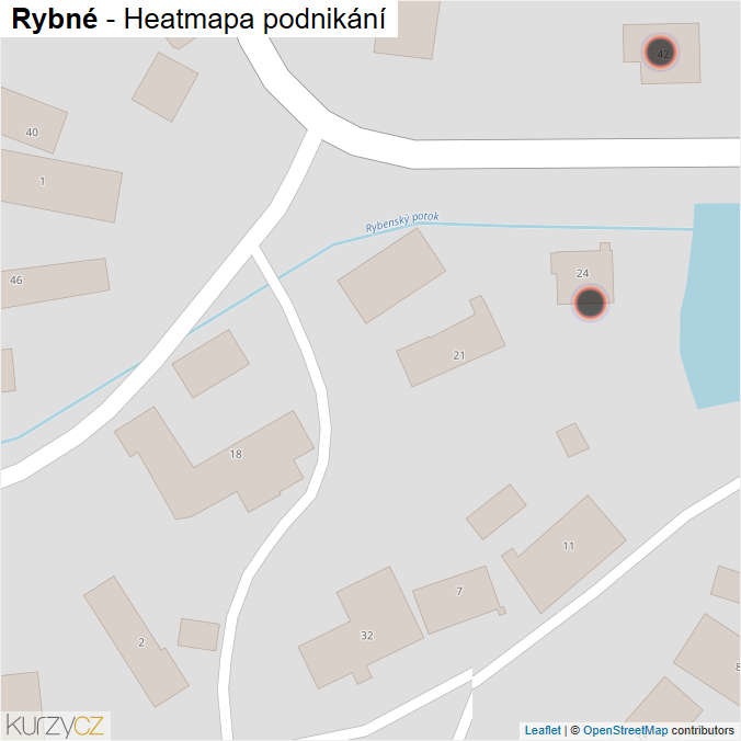 Mapa Rybné - Firmy v obci.