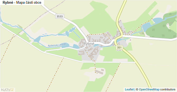 Rybné - mapa části obce