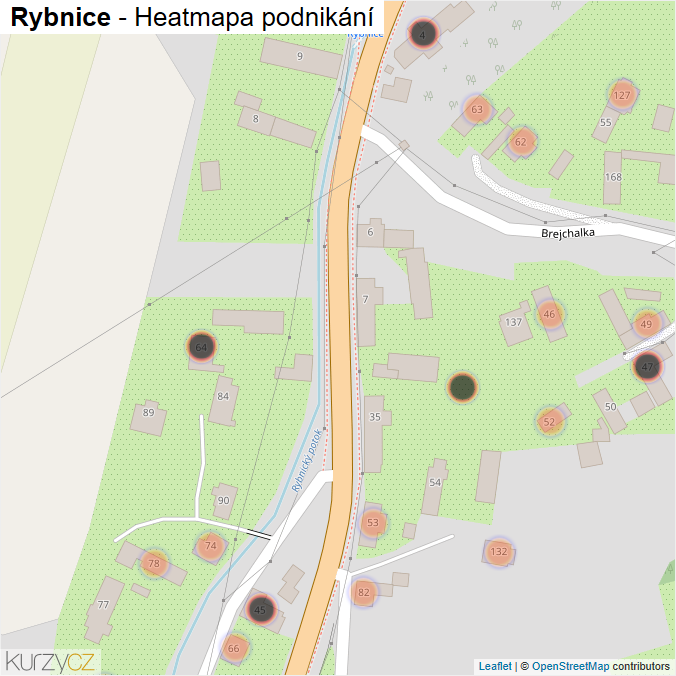 Mapa Rybnice - Firmy v obci.