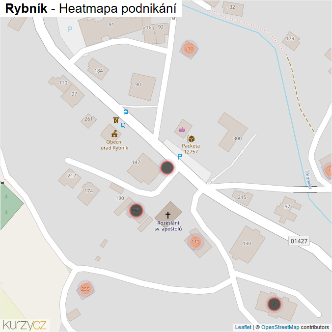 Mapa Rybník - Firmy v obci.