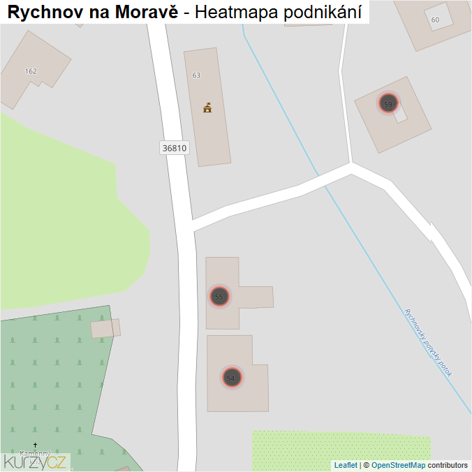 Mapa Rychnov na Moravě - Firmy v obci.