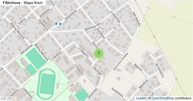Fibichova - mapa firem