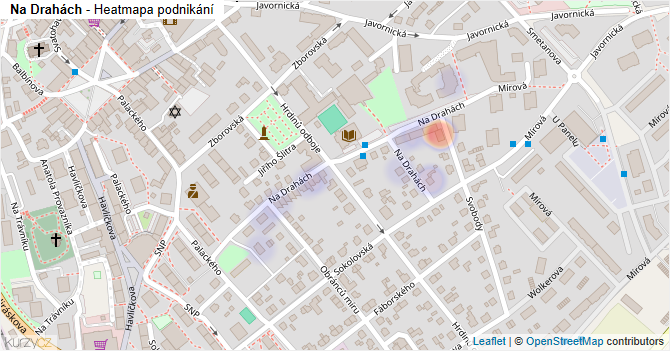 Na Drahách - mapa podnikání