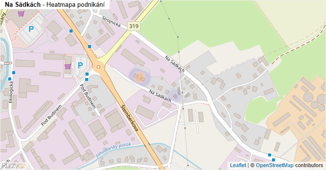 Na Sádkách - mapa podnikání