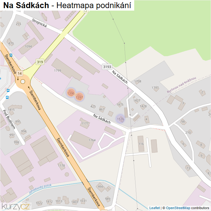 Mapa Na Sádkách - Firmy v ulici.