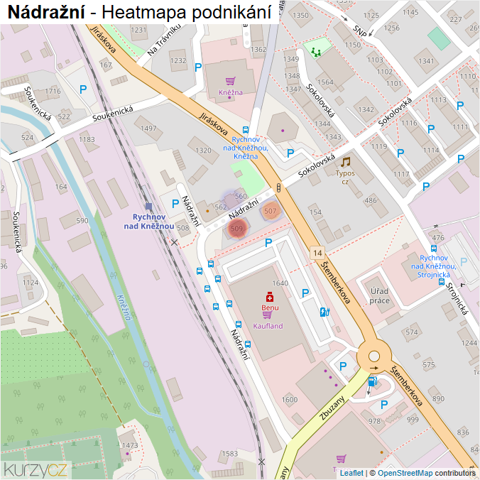 Mapa Nádražní - Firmy v ulici.