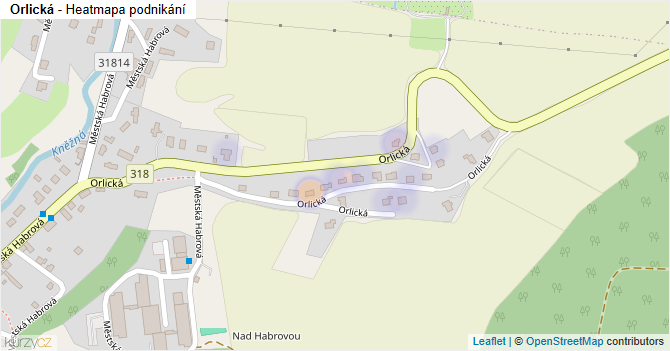 Orlická - mapa podnikání