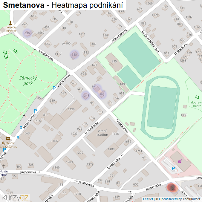Mapa Smetanova - Firmy v ulici.
