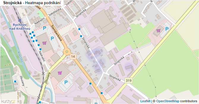 Strojnická - mapa podnikání