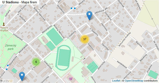 U Stadionu - mapa firem