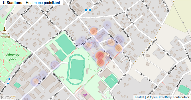 U Stadionu - mapa podnikání