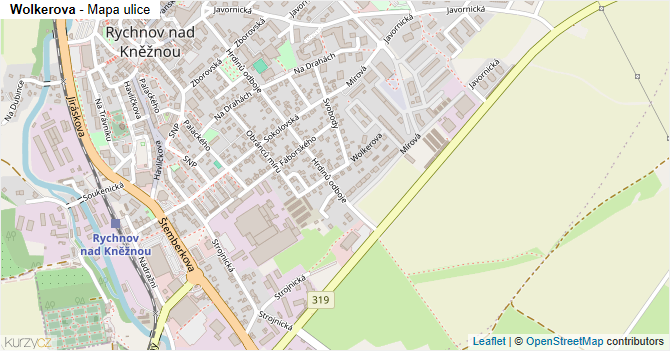 Wolkerova - mapa ulice