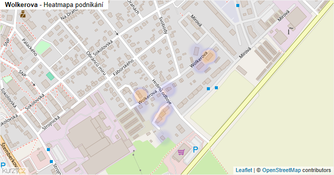 Wolkerova - mapa podnikání