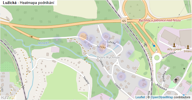 Lužická - mapa podnikání