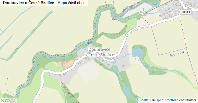 Doubravice u České Skalice - mapa části obce