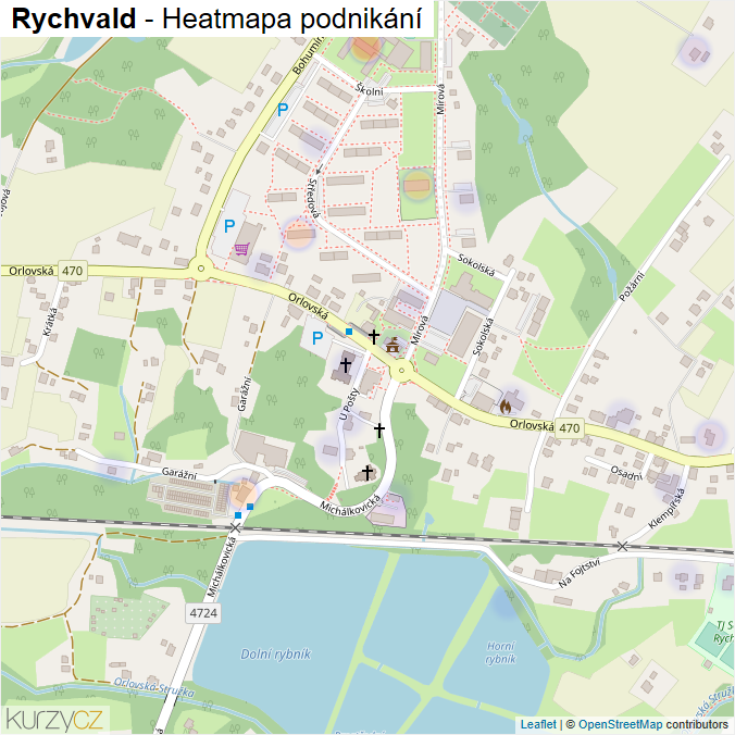 Mapa Rychvald - Firmy v obci.
