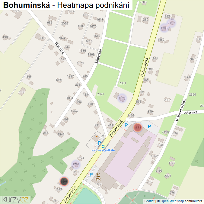 Mapa Bohumínská - Firmy v ulici.