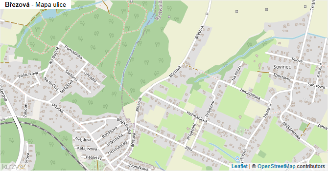 Březová - mapa ulice