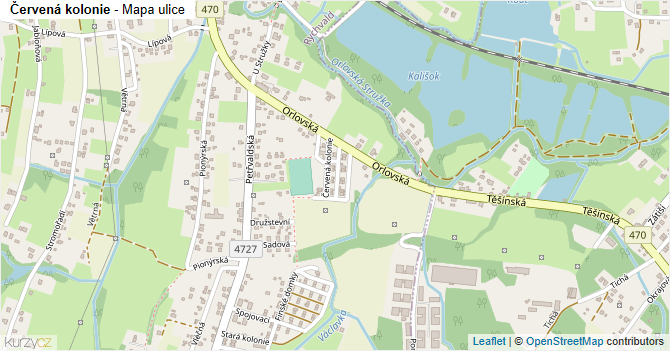 Červená kolonie - mapa ulice