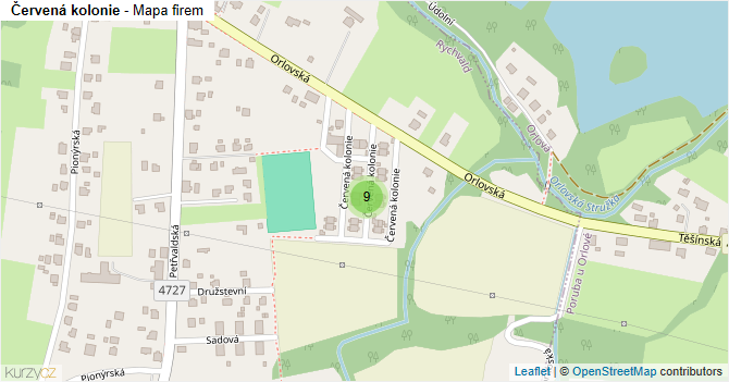 Červená kolonie - mapa firem