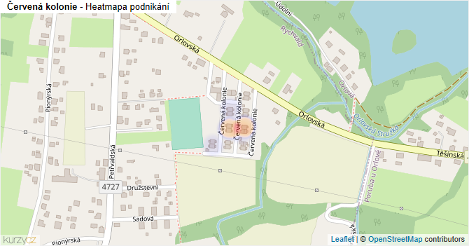 Červená kolonie - mapa podnikání
