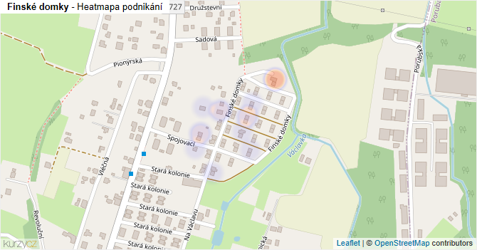 Finské domky - mapa podnikání