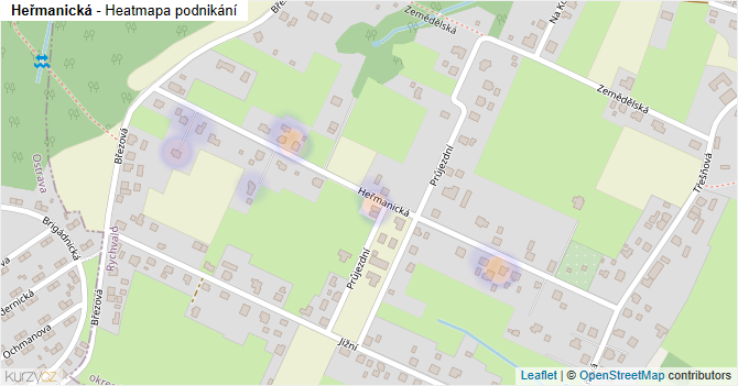 Heřmanická - mapa podnikání