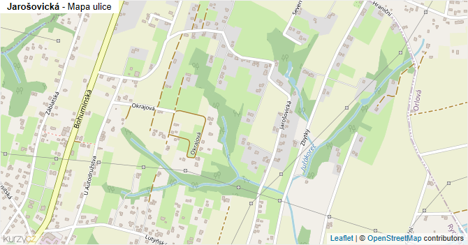 Jarošovická - mapa ulice
