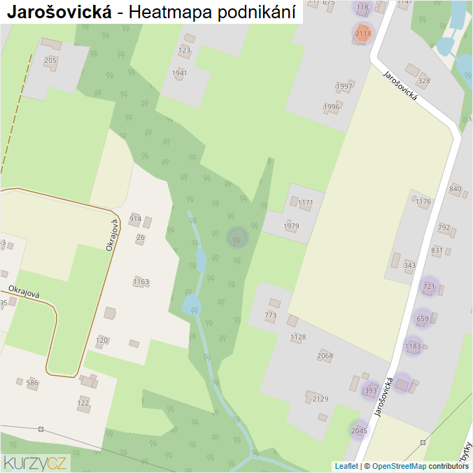 Mapa Jarošovická - Firmy v ulici.
