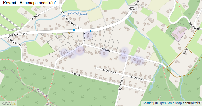Kosmá - mapa podnikání