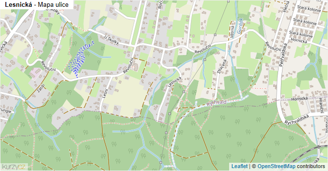 Lesnická - mapa ulice
