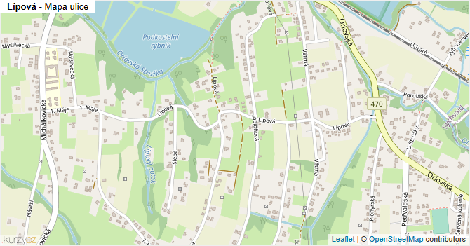 Lípová - mapa ulice
