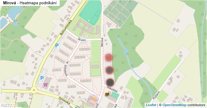 Mírová - mapa podnikání