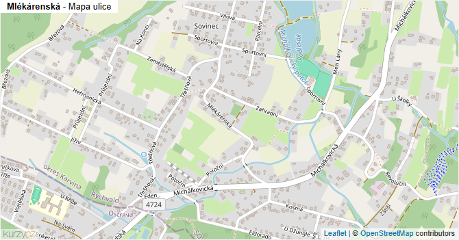 Mlékárenská - mapa ulice