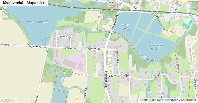 Myslivecká - mapa ulice