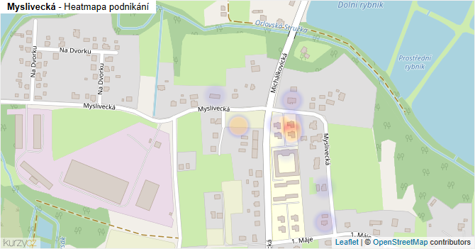 Myslivecká - mapa podnikání