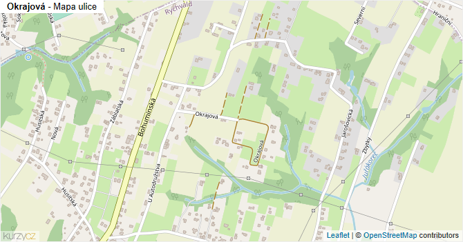 Okrajová - mapa ulice