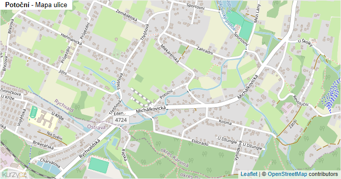 Potoční - mapa ulice