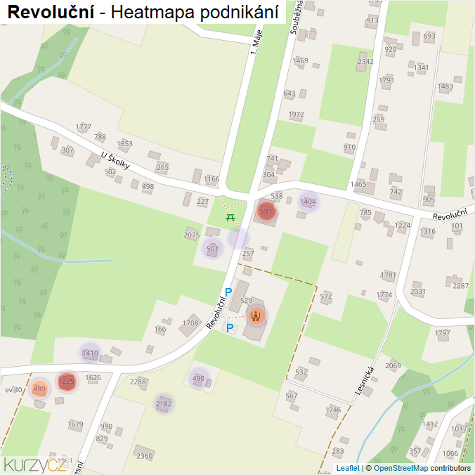 Mapa Revoluční - Firmy v ulici.