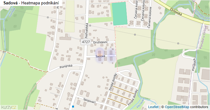 Sadová - mapa podnikání