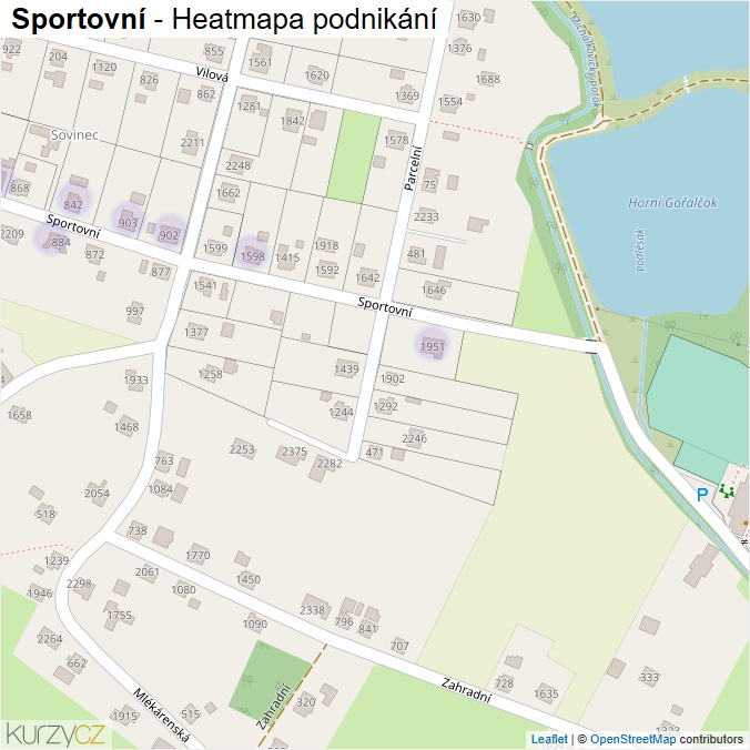 Mapa Sportovní - Firmy v ulici.