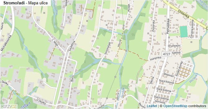 Stromořadí - mapa ulice