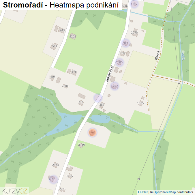 Mapa Stromořadí - Firmy v ulici.