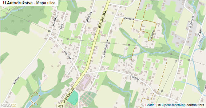 U Autodružstva - mapa ulice