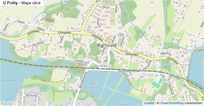 U Pošty - mapa ulice