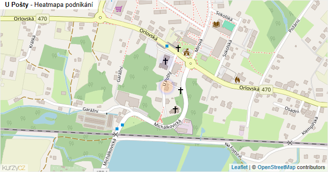 U Pošty - mapa podnikání