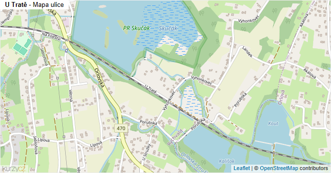 U Tratě - mapa ulice