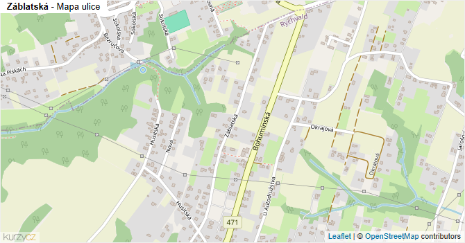Záblatská - mapa ulice