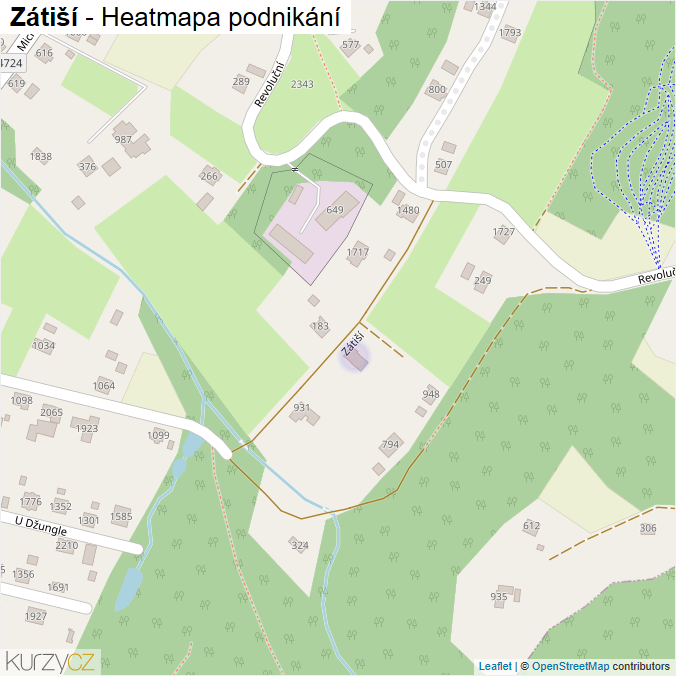 Mapa Zátiší - Firmy v ulici.