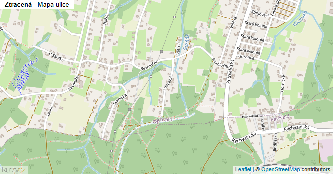 Ztracená - mapa ulice